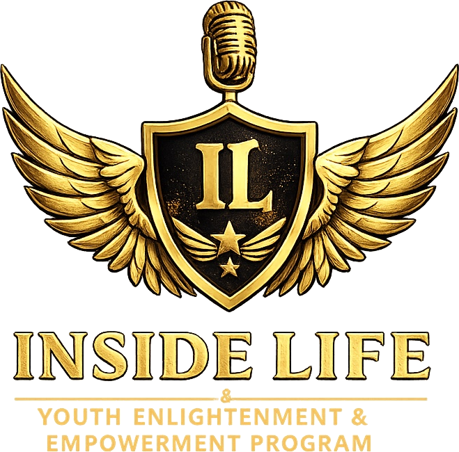 Inside Life golden wings and microphone logo